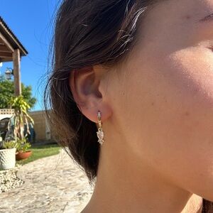 Elegant Gold and crystal Drop Earrings